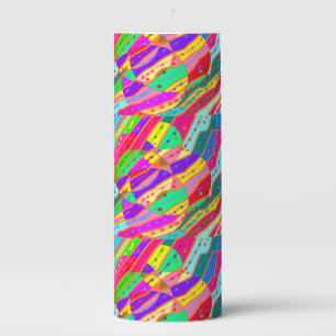 Pretty art decor as sweet as candy colors design pillar candle
