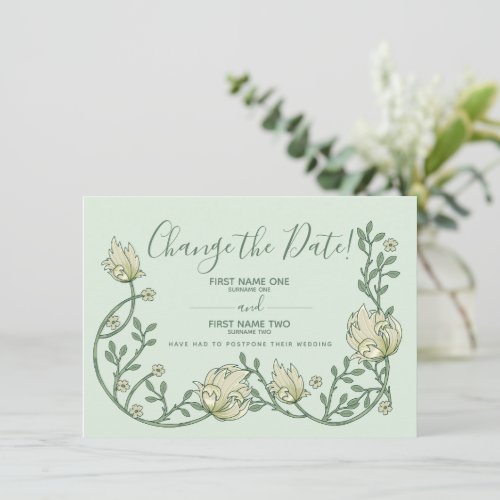 Pretty art nouveau flowers change the date card