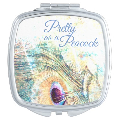 Pretty as a peacock feather pastel purple pink  vanity mirror