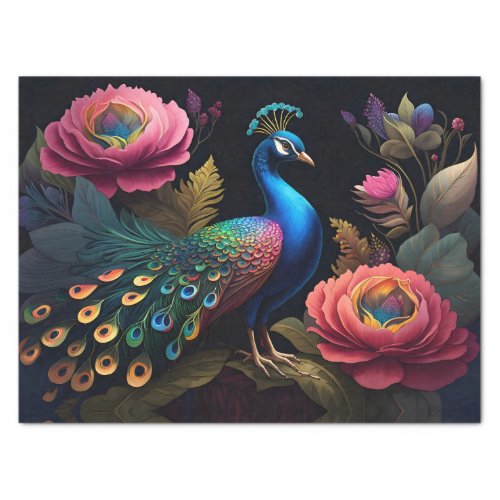 Pretty as a Peacock in Peonies Tissue Paper