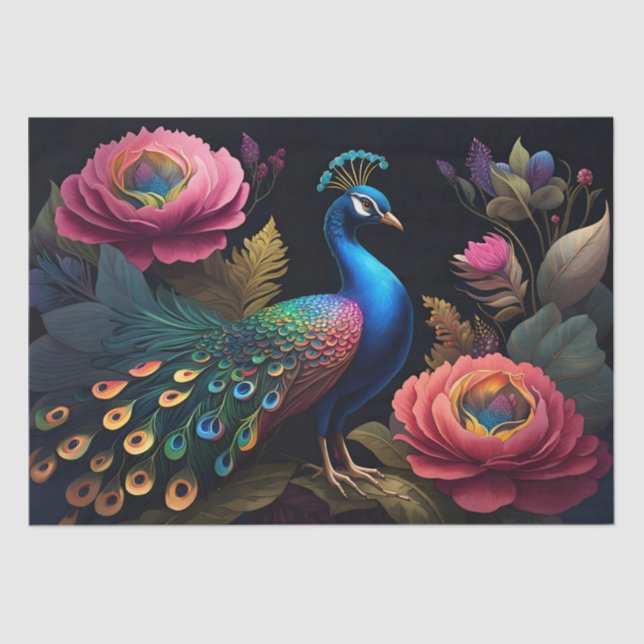 Pretty as a Peacock in Peonies Tissue Paper (Front)