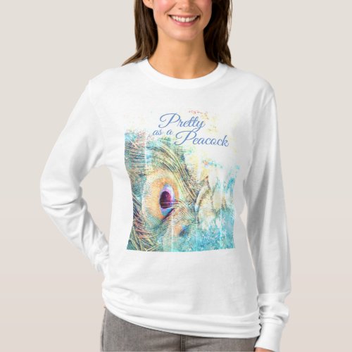 Pretty as a peacock pastel feather T_Shirt