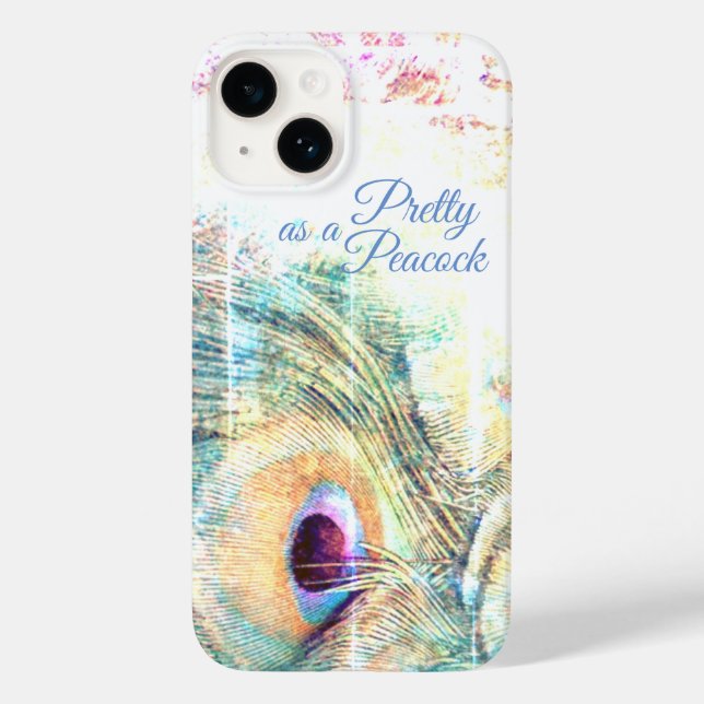 Pretty as a peacock pastel white Case-Mate iPhone case (Back)