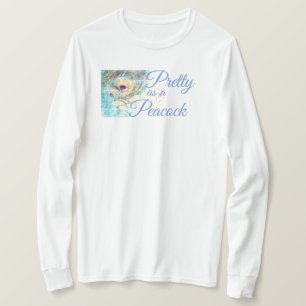 Pretty as a peacock pastel white peacock feather T-Shirt