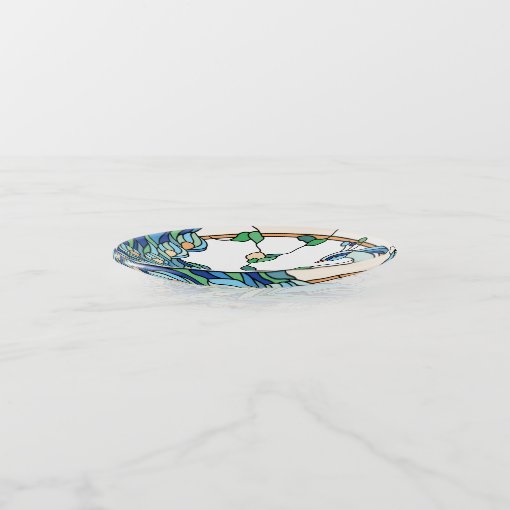 Pretty as a Peacock Trinket Tray Zazzle