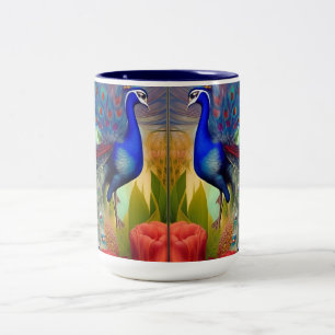 Pretty as A Peacock Two-Tone Coffee Mug