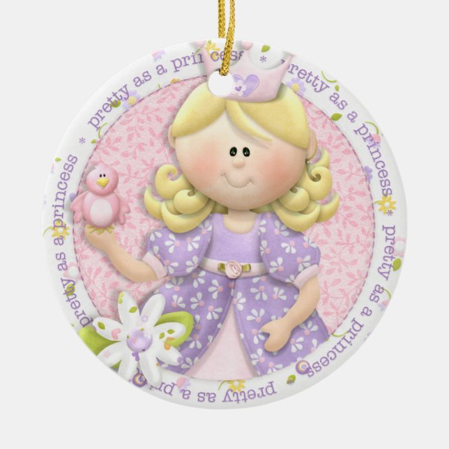 Pretty as a princess photo ornament (Front)