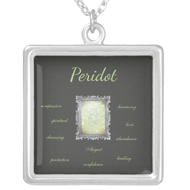 Pretty August Birthstone Peridot Necklace (Front)