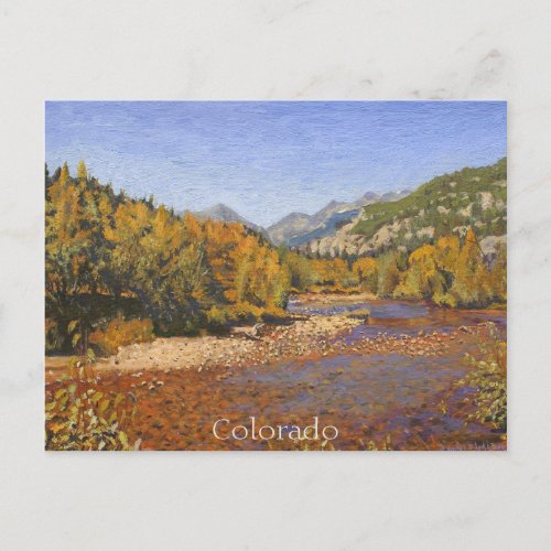 Pretty Autumn Colorado Mountain Stream II Postcard