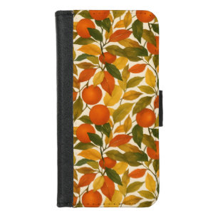 Pretty Autumn Fall Leaves Orange Tree iPhone 8/7 Wallet Case