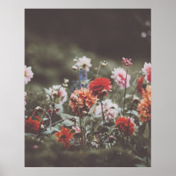 Pretty Autumn Flowers Photography Poster