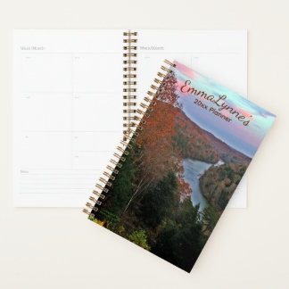 Pretty Autumn River Scenic Photo Personalized Planner