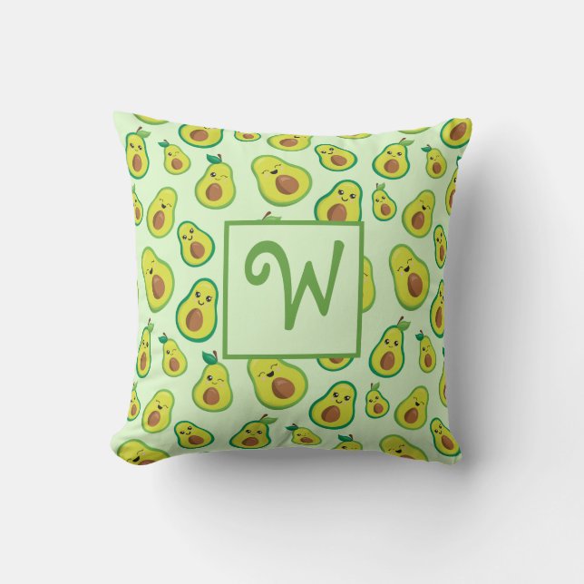 Pretty Avocado Green Throw Pillow (Front)