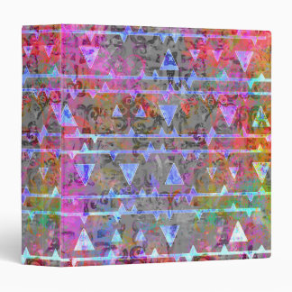 Pretty Aztec Watercolor Triangle Symbol Pattern Binder
