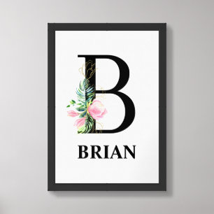 Pretty B Alphabet Framed  Art
