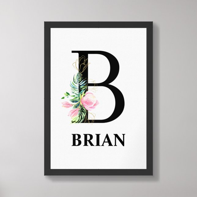 Pretty B Alphabet Framed  Art (Framed Front)