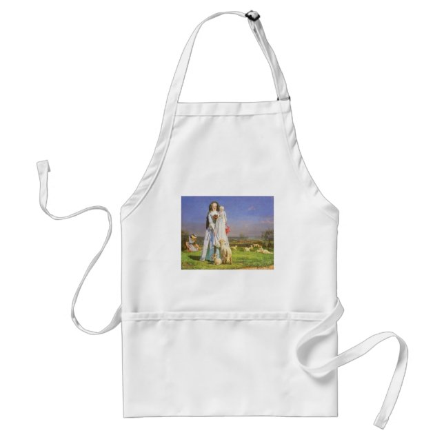 Pretty Baa Lambs by Ford Madox Brown Adult Apron (Front)