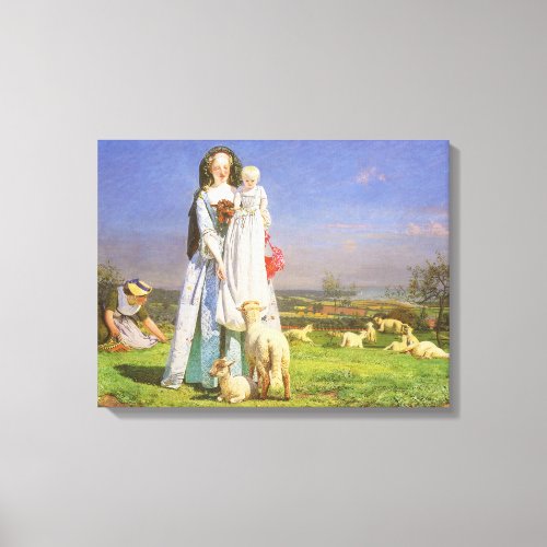 Pretty Baa Lambs by Ford Madox Brown Canvas Print