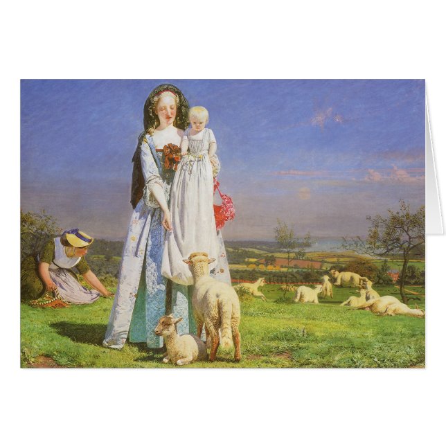 Pretty Baa Lambs by Ford Madox Brown Cards (Front Horizontal)