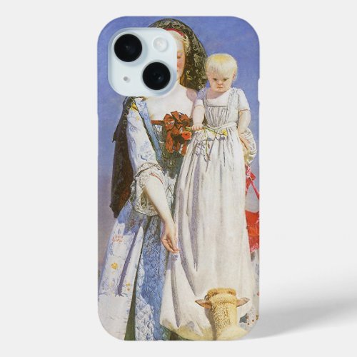 Pretty Baa Lambs by Ford Madox Brown iPhone 15 Case