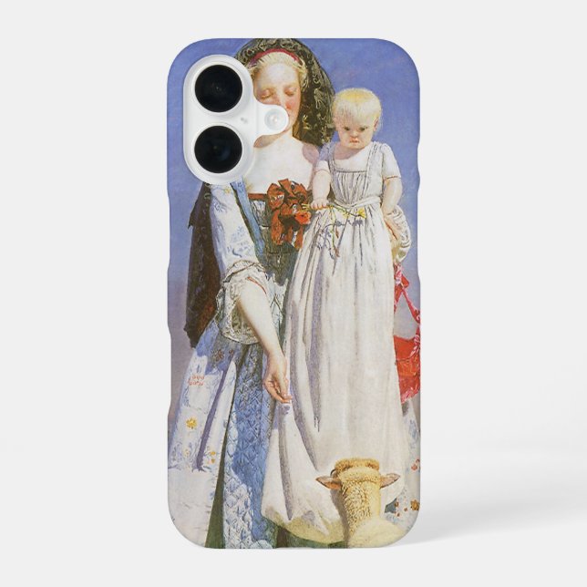 Pretty Baa Lambs by Ford Madox Brown Iphone Case (Back)