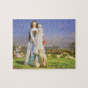 Pretty Baa Lambs by Ford Madox Brown Jigsaw Puzzle