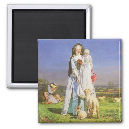 Pretty Baa Lambs by Ford Madox Brown Magnet
