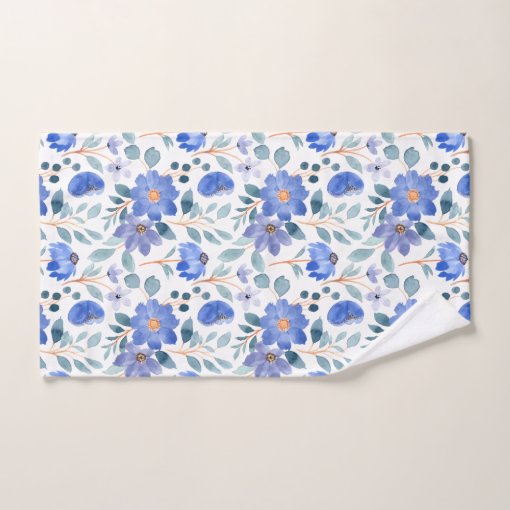 Pretty Baby Blue Cornflower Floral Pattern Bath Towel Set Zazzle