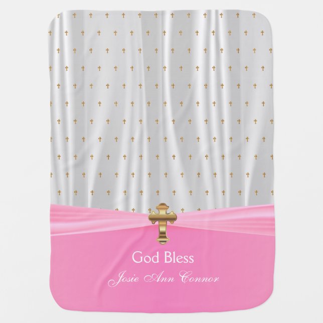 Pretty Baby Christening | Baptism | Personalize Baby Blanket (Front)
