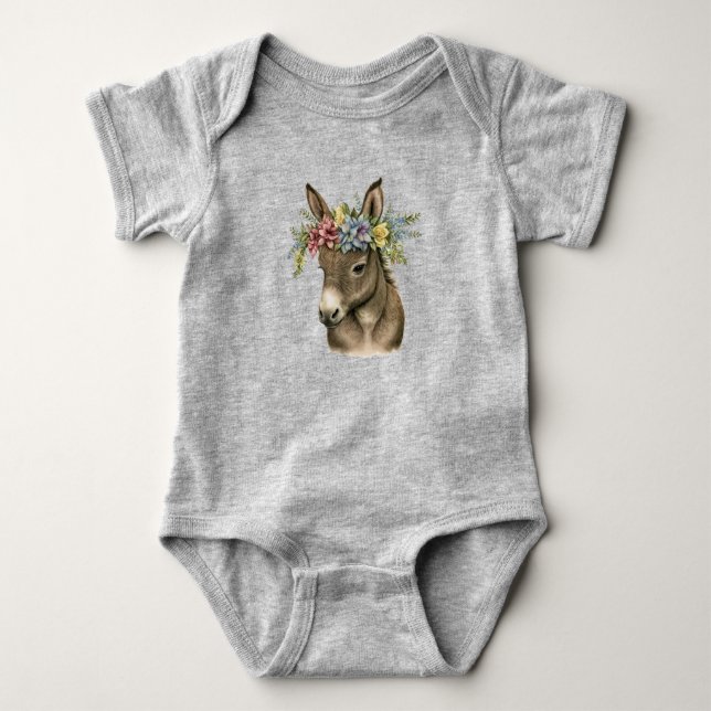 Pretty Baby Donkey Baby Bodysuit  (Front)