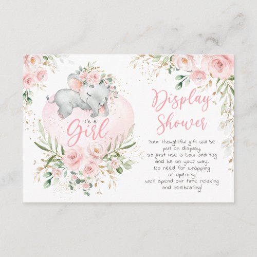 Pretty Baby Elephant Blush Roses Display Shower Enclosure Card