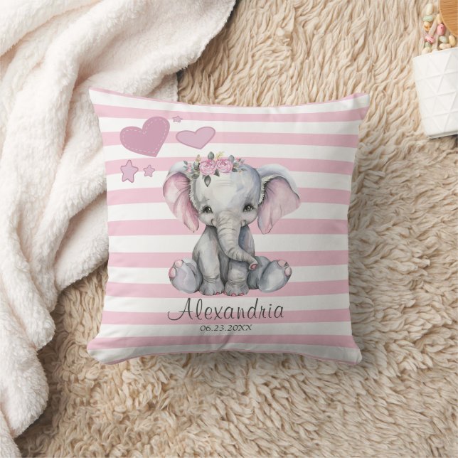 Pretty Baby Elephant Nursery  Throw Pillow (Blanket)