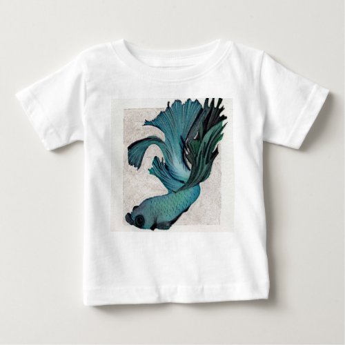 Pretty Baby Gender Neutral Betta Fish One_Piece Baby T_Shirt