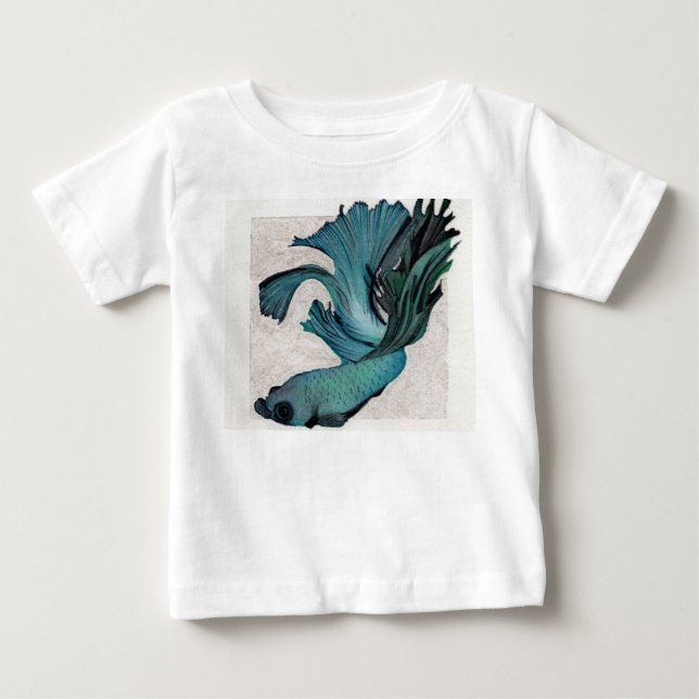 Pretty Baby Gender Neutral Betta Fish One-Piece Baby T-Shirt (Front)