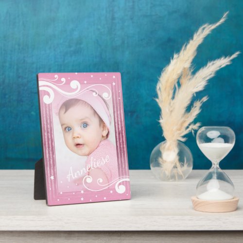 Pretty Baby Girl Photo with Name Plaque