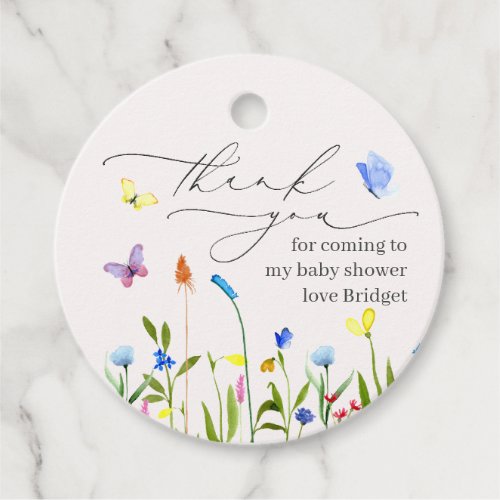Pretty Baby in Bloom Wildflower Thank You Favor Tags