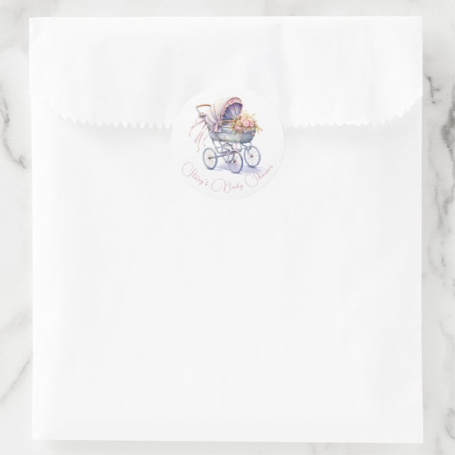 Pretty Baby Pram Classic Round Sticker (Bag)