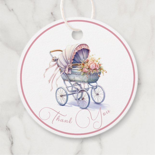 Pretty Baby Pram Favor Tags (Back)