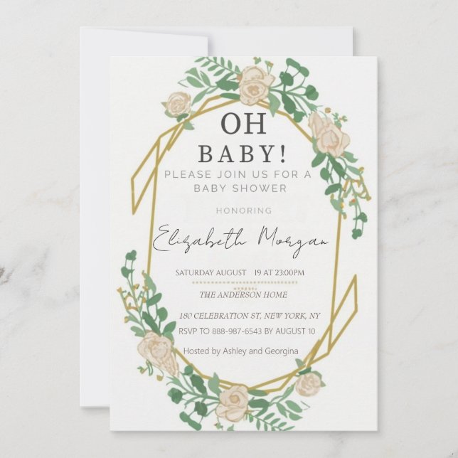 pretty baby shower invitation (Front)