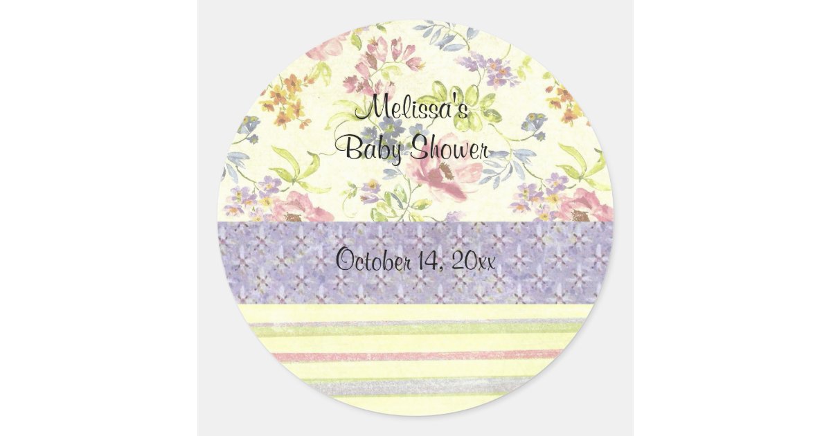 Pretty Baby Shower Sticker or Envelope Seal | Zazzle