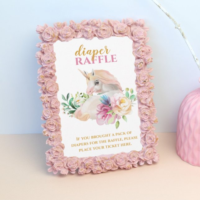 Pretty Baby Unicorn Diaper Raffle Entrance Sign Invitation (Creator Uploaded)