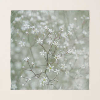 Pretty Baby's Breath Flower Botanical Photography Scarf