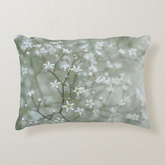 Pretty Baby's Breath Flower Nature Photography Accent Pillow