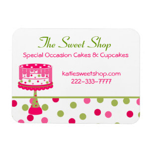 Pretty Bakery Business Card Magnet