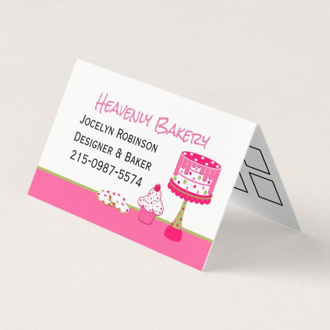 Pretty Bakery Loyalty Folded Business Card (Front)