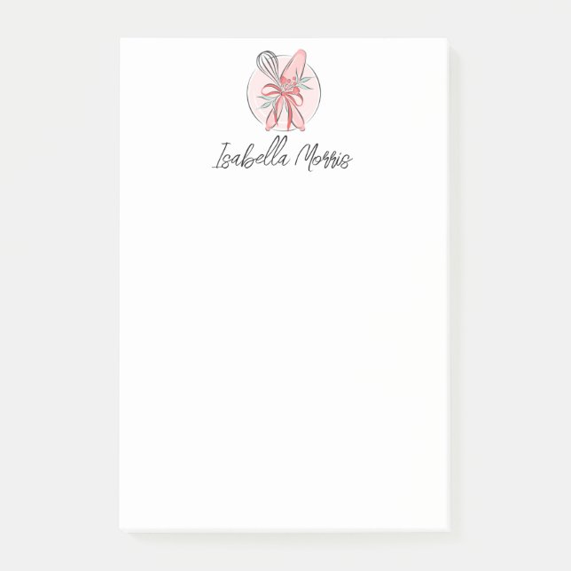 Pretty Baking Pastry Personalized  Post-it Notes (Front)