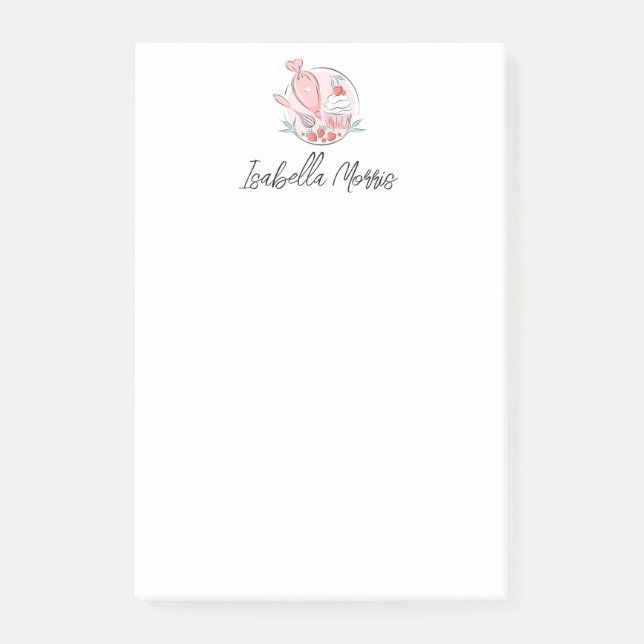Pretty Baking Pastry Personalized  Post-it Notes (Front)