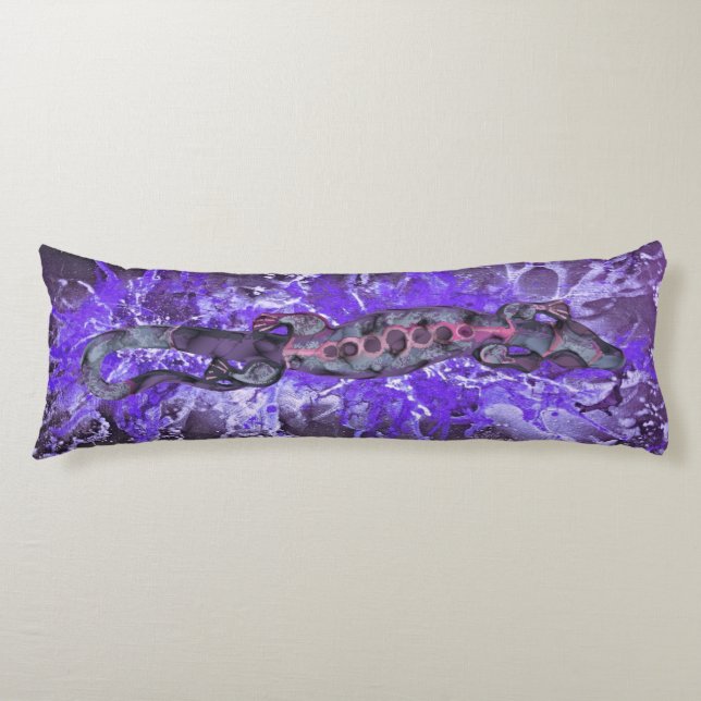 Pretty BALI LIZARD Design violet + your ideas Body Pillow (Front)