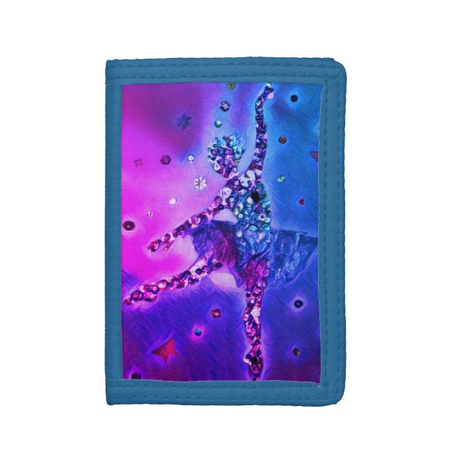 Pretty Ballerina and Butterflies Trifold Wallet (Front Vertical)
