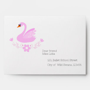 Pretty Ballerina girl Birthday Party Envelope